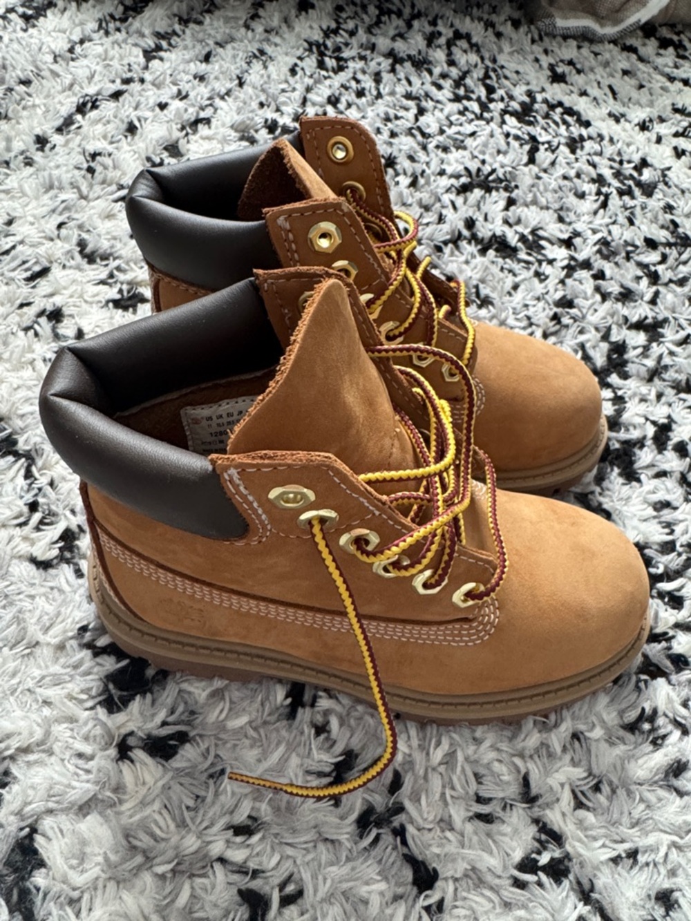 Timberland Kids Wheat/Tan Lace-Up Padded Collar Boots